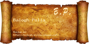 Balogh Polla névjegykártya